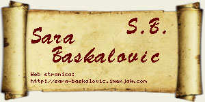Sara Baškalović vizit kartica